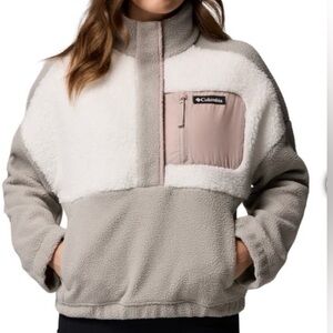 Columbia Lodge Sherpa pullover dove sea salt crushed clay size XL new